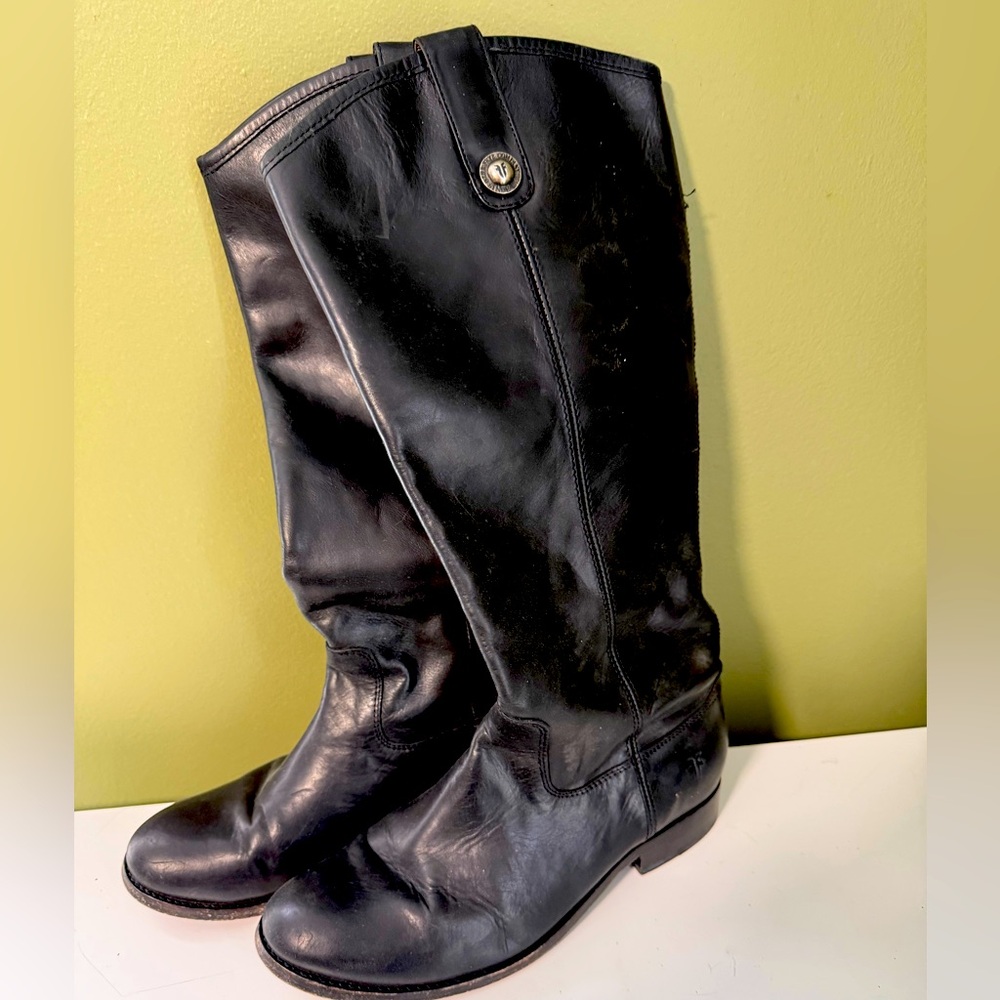 Frye Black Leather Ankle Boots